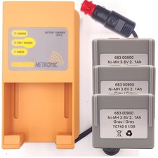 3x Battery 68300900 For HETRONIC Remote Control  Hetronic UCH-2 Battery Charger