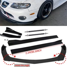 Front Bumper Spoiler Body Kit Side Skirt/Rear Lip Universal For Pontiac
