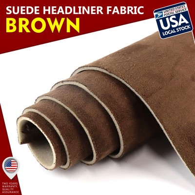 59''x79'' 3mm Headliner Fabric Foam Backed Brown Suede car Liner Sag Upholstery