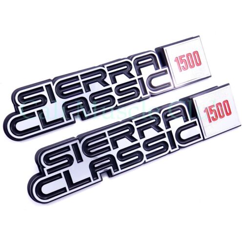 GMC Sierra Classic 1500 2p Fender Nameplate 1984 1985 1986 1987 1988 1989 Emblem - Afbeelding 1 van 2