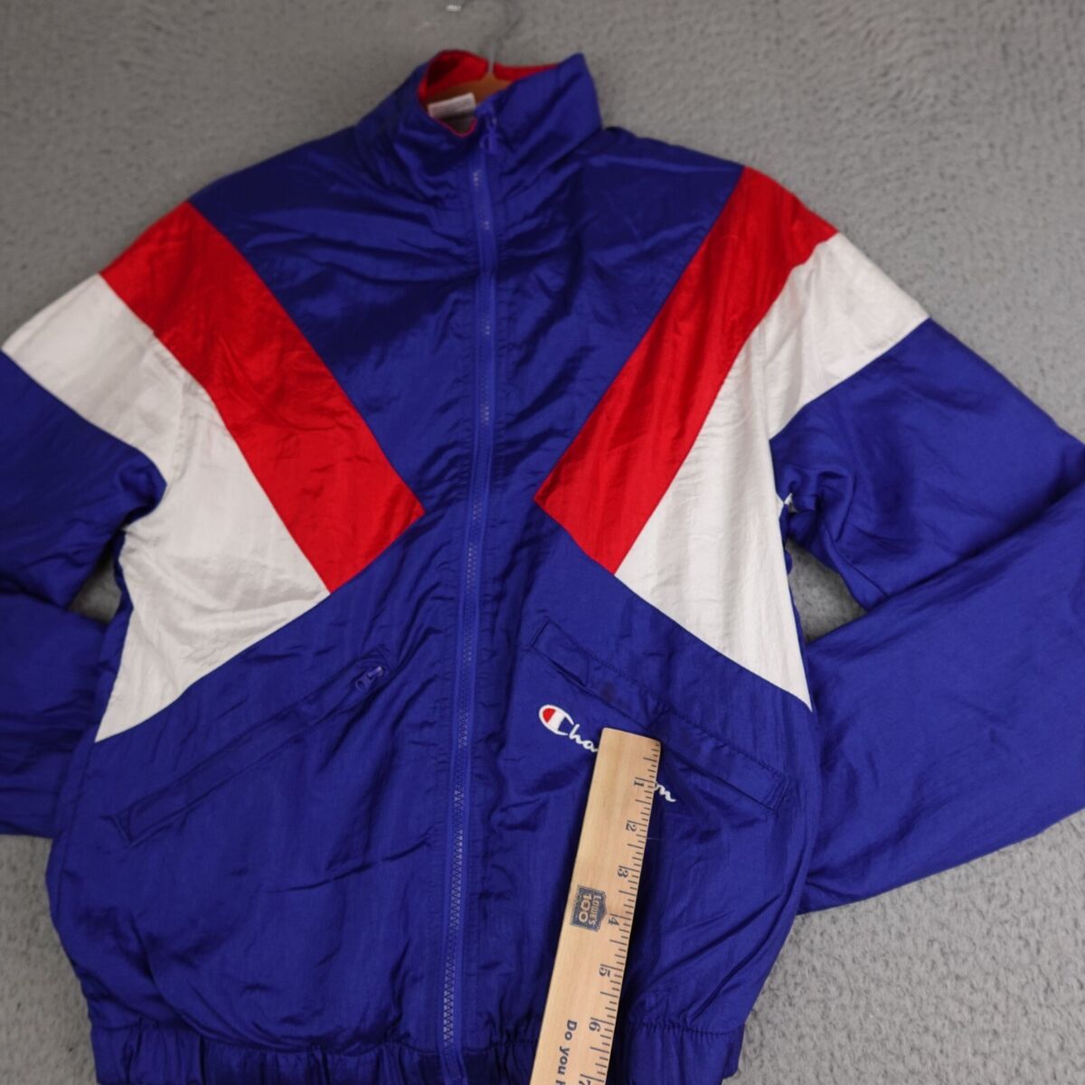 Vintage Champion Track Jacket Mens X-Small Blue Red White Vintage Champion Track Jacket Mens X-Small Blue Red White