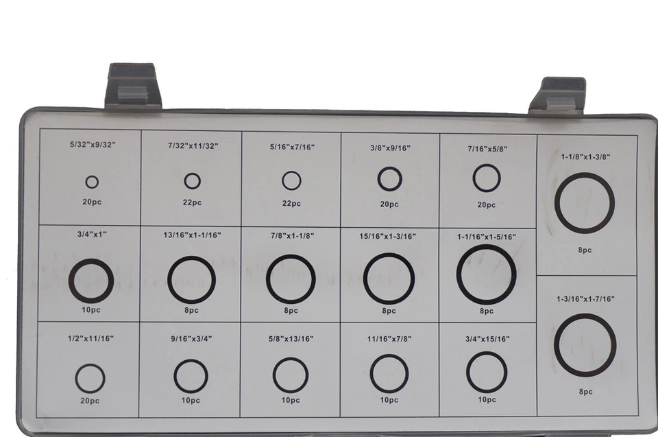 KIT GUARNIZIONI O-RING ORING SET  PZ PEZZI ASSORTITI ANELLI IN GOMMA - Immagine 3 di 4