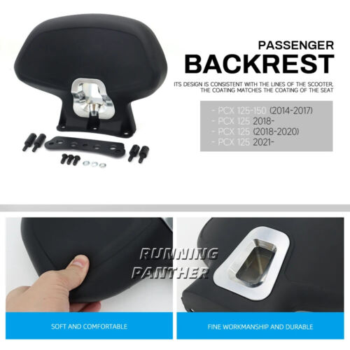 FOR HONDA PCX125 2014-2020 PCX150 Passenger Seat Backrest Cushion Back Rest Pad - Picture 4 of 9