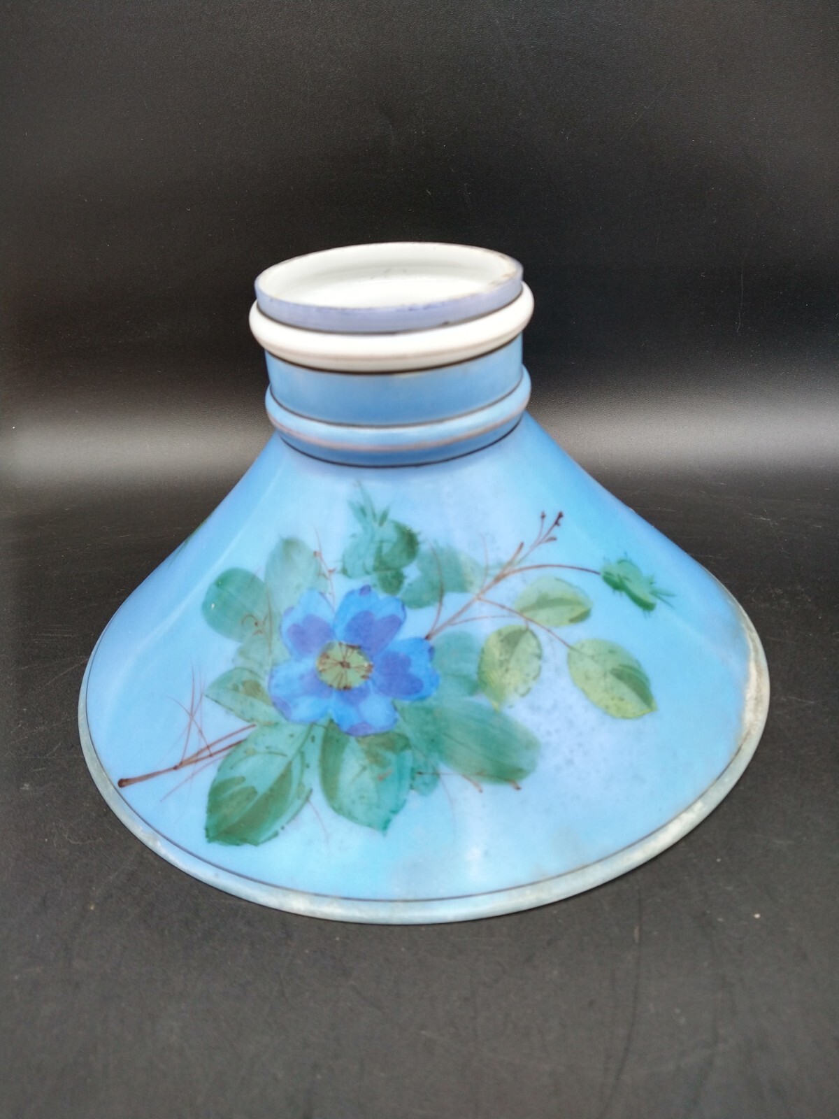 Antique Glass Slant Oil Lamp Shade eBay