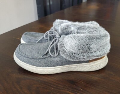 Skechers Womens BOBS Skipper Cotton Tail Lightweight Fabric Ankle Boots  Gray