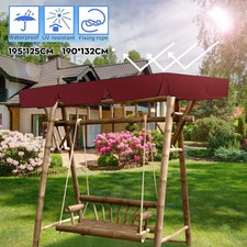 Nobrand Universal Coloured Replacement Canopy For Swing Seat Chair Cover Patio Hammock Cover Top Garden Outdoor 190 132 15cm Black Garden Outdoors Garden Furniture Accessories