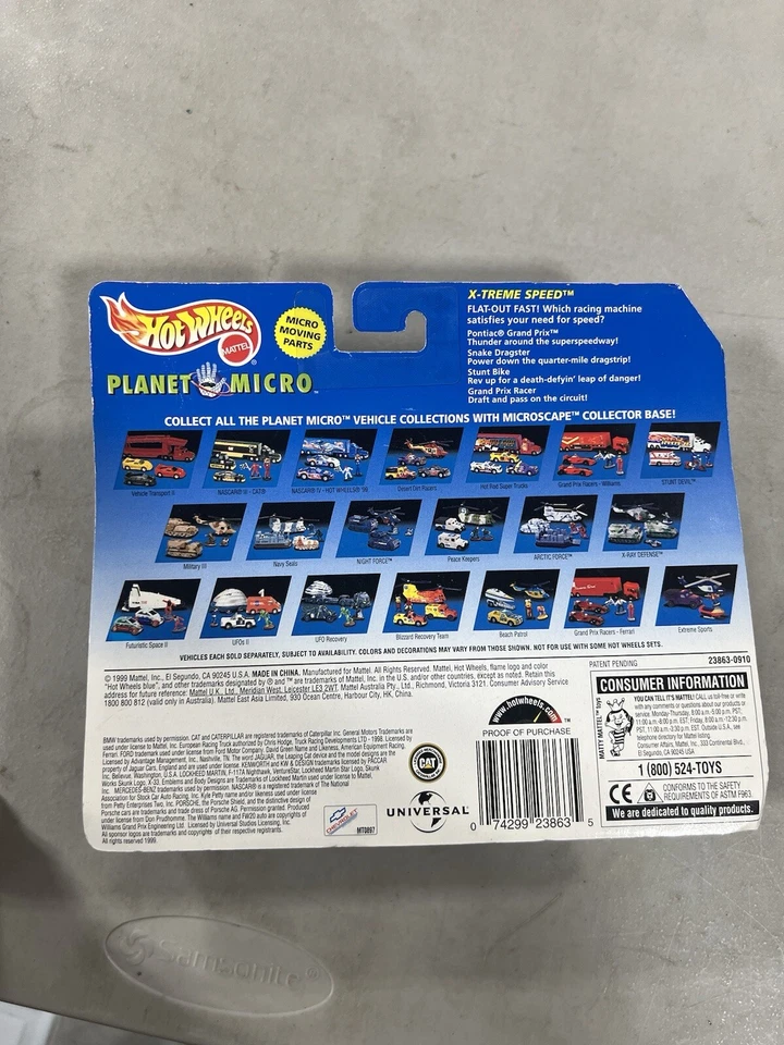 1999 Mattel Hot Wheels Planet Micro X-Treme Speed racing New D18 - Image 2 of 2