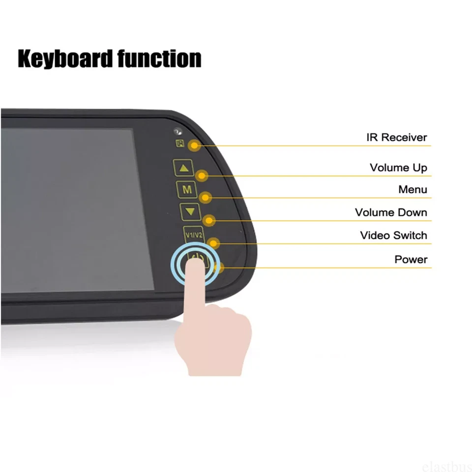7" Rear View Mirror Monitor+Nightvision Backup Camera for Mercedes-Benz Sprinter - Image 3 of 4