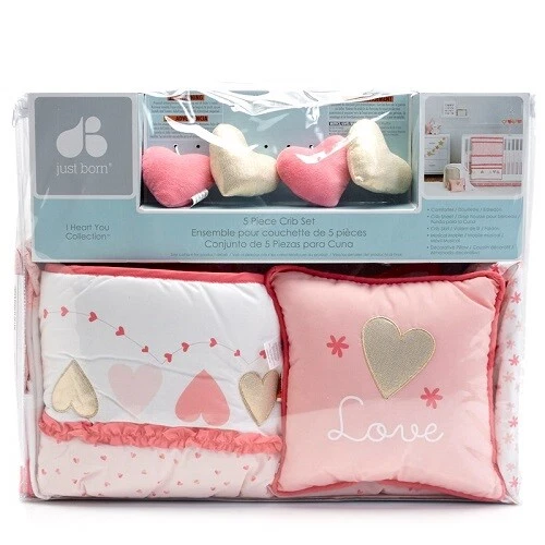 Just Born I Heart You 5Pc Crib Bedding Set Include Mobile/Pillow *New*
Opens in a new window or tab