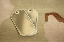 USMC USN ARMY USAF USCG ALL RANKS SOLDIER SAILOR AIRMAN BLANK METAL DOG TAGS 1PR