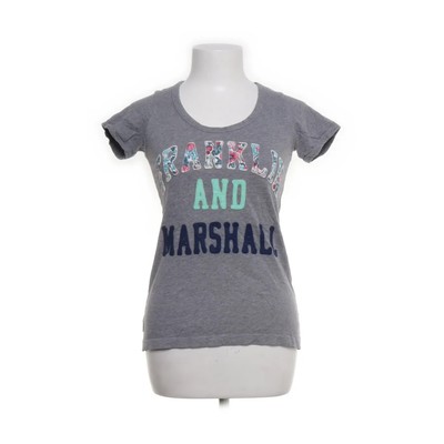 Franklin & Marshall, T-shirt, Größe: XS, Grau/Mehrfarbig, Baumwolle, Print #Vcm