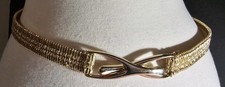 Revcor 80's Vintage Gold Colored Art Deco Stretch Belt With Infinity Buckle Belt