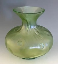 Antique Art Nouveau Austrian Loetz Crete Rusticana Iridescent Art Glass Vase