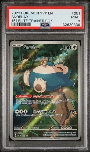 2023 POKEMON SVP EN-SV BLACK STAR PROMO 151 ELITE TRAINER BOX #051 SNORLAX PSA 9