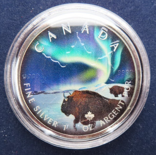 Kanada 5 Dollar 2020 Maple Leaf Polarlicht Wood Buffalo Park 1 Unze 999 Silber