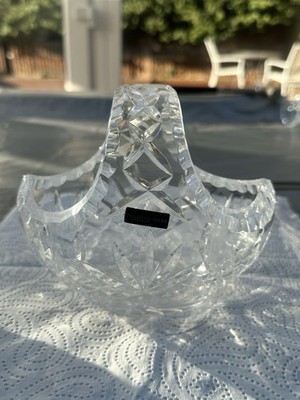 Thomas Webb Cut Crystal Basket Bowl Vintage Lead Crystal Dish