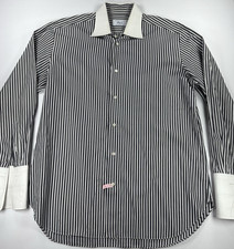 Brioni Tailored in Italy Striped Dress Shirt Men  s 16R Dry Cleaned 866