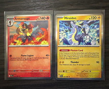Pokémon TCG Paldean Fates Holo 2-Card Lot Armarouge 012/084 Miraidon 028/084