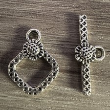 Jewelry Making, Silver Tone 20x16mm Toggle Clasps 15 Sets CL009