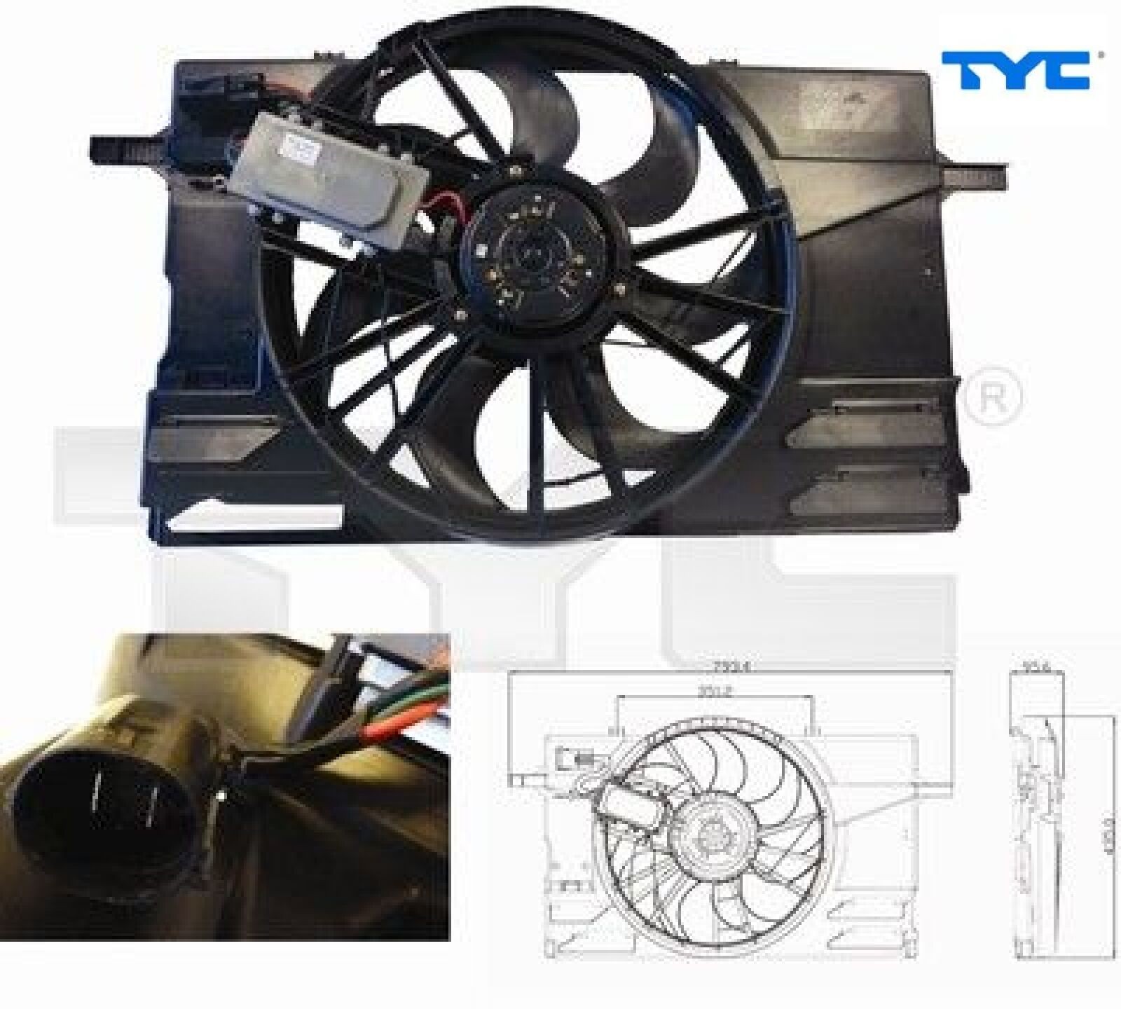 Kühlerventilator 838-0007 TYC für VOLVO S40 II V50 C70 II Cabriolet C30 - Bild 4