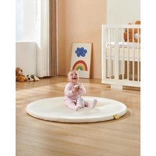 39" Round Baby or Pet Mat Hypoallergenic Vegan Leather Waterproof Floor Mat