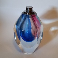 STUNNING RETRO/MURANO STYLE FACETED GLASS SCENT BOTTLE
