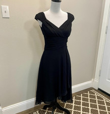 Maggie London Little Black Dress Classic Cocktail Silk Sz 6 Party Time Capsule