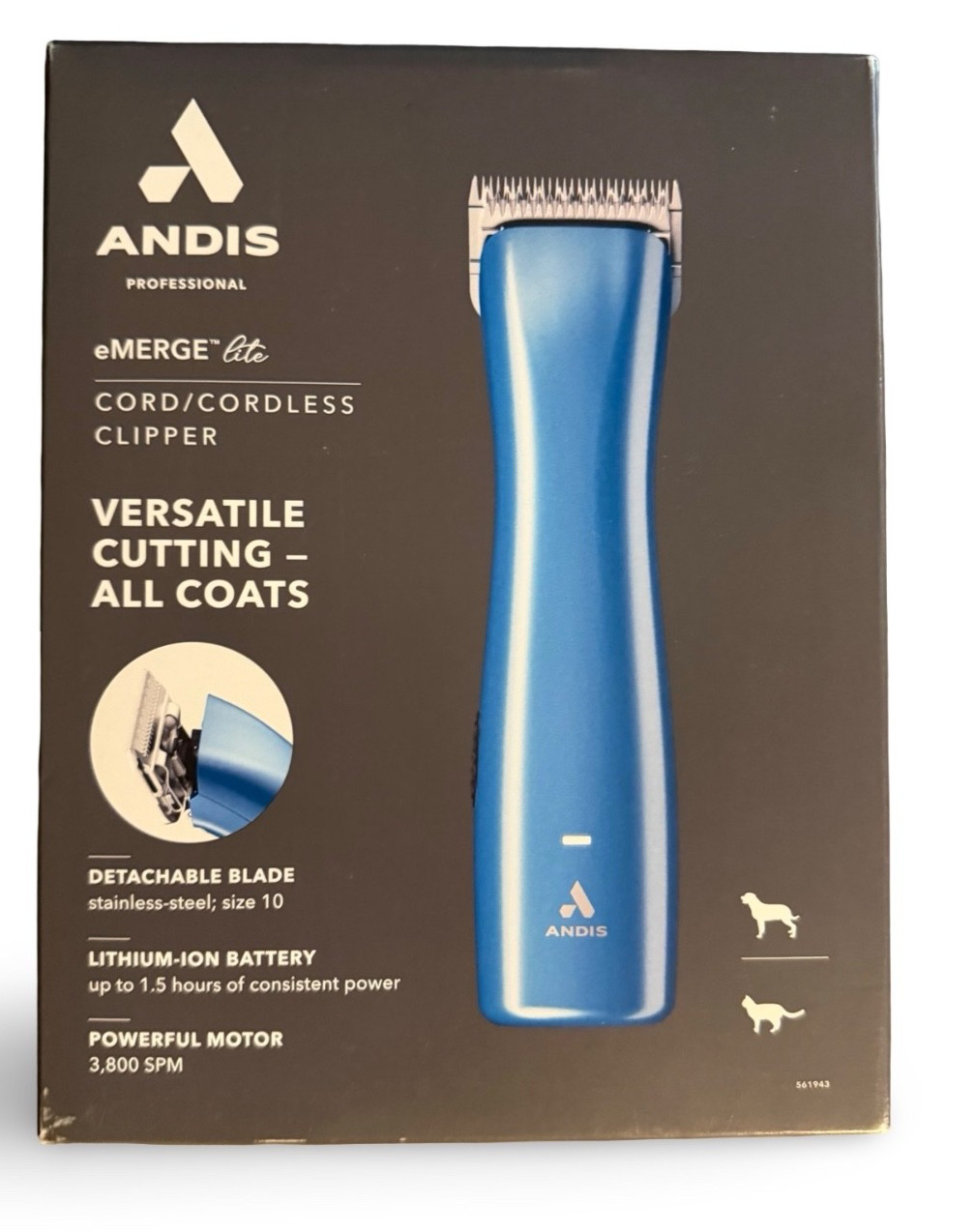 New Andis eMerge Lite Detachable Blade Cord / Cordless Clipp