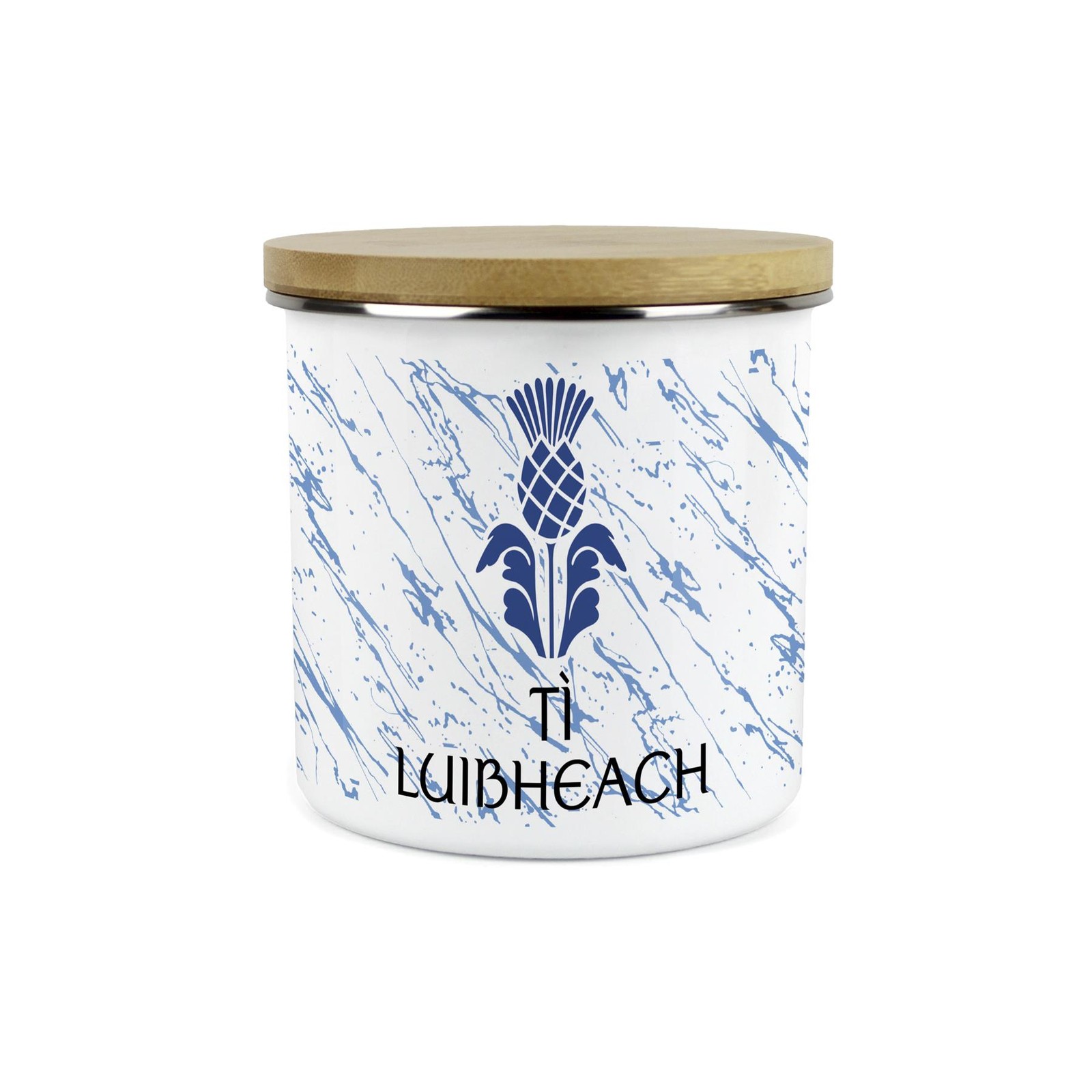 Scottish Thistle Herbal Tea Kitchen Canister - Scots Gaelic Ti Luibheach Gift