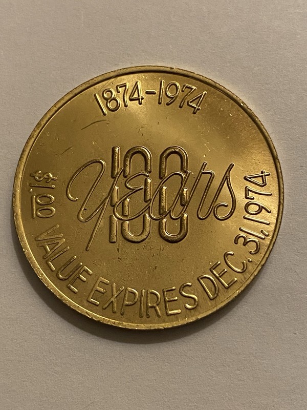 1974 Baker Oregon Centennial 100 Years $1.00 Token Medallion TC-13907