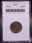 1929 Buffalo Nickel ANACS Soapbox Holder MS64 Uncirculated 5C