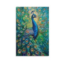 Elegant Gorgeous Peacock Bird Animals Poster Canvas Wall Art Prints Posters f...