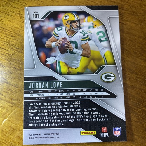 Jordan Love Prizm 2024 Panini Prizm Football - Picture 4 of 4