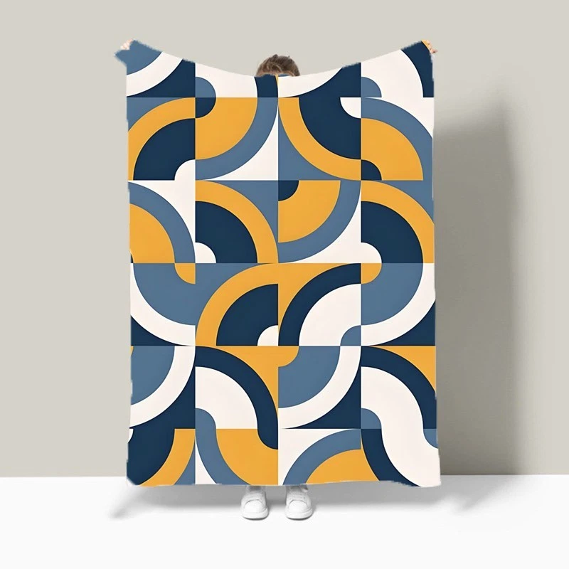 Bauhaus Geometric Bedspread Sofa Throw Blanket Soft Warm Holiday Birthday Gift - Image 4 of 4