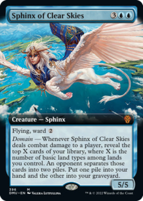 4x MTG Sphinx of Clear Skies - Foil - Extended Art, NM-Mint, English Dominaria U