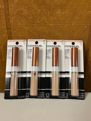 4 Covergirl Clean Invisible Concealer For Normal Skin #125 Light 0.32 Oz. Each