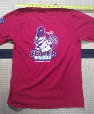 Vtg "beaver boards" [tongue] sexual innuendo American Eagle (Sz S) AE 18" chest