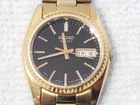 Vintage Seiko Women's Presidential Gold Tone Black Dial Day Date Quartz Watch