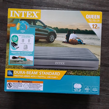 Intex Air Mattress Queen 12 Inch High Air Bed New In Box Fast Fill USB pump