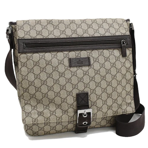 Sac à bandoulière Gucci GG Supreme Messenger 141194 beige marron foncé sans GUCCI