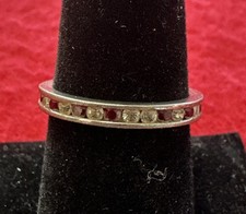 VTG STERLING SILVER 925 ETERNITY RING 3MM SIZE 7.5