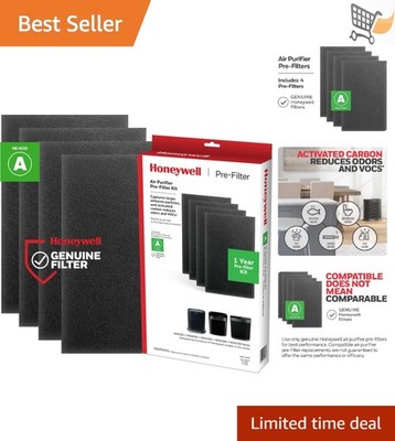 Air Purifier Pre-Filter 4-Pack Carbon Fiber Allergen Odor Smoke Fume