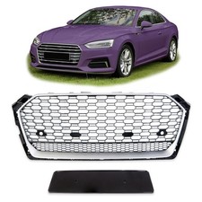 Kühlergrill Wabendesign Grill Silber Schwarz komplett Passend für Audi A5 F5 nic