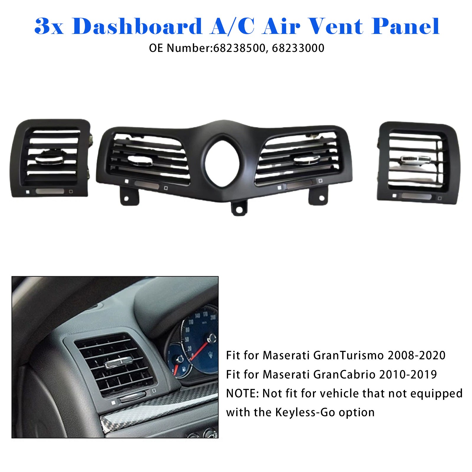 Dashboard A/C Air Vent Panel Grille for Maserati GranTurismo (M145) 2008~2019