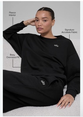 ALO Yoga Accolade Black Sweatsuit Set Size Medium