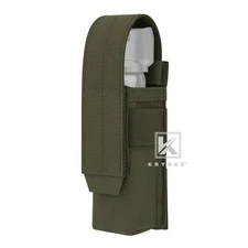 KRYDEX Tactical Flashlight Holster Low Profile Pouch Green MOLLE&Belt System