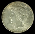 1928 S $1 Peace Dollar- Choice AU- SMH-2373
