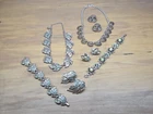 7pc Vintage Unbranded Floral Leaf Design Costume Jewelry