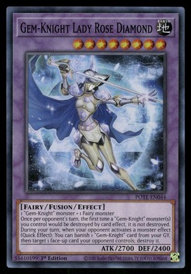 Yugioh Gem-Knight Lady Rose Diamond POTE-EN044 Super Rare 1st Edition NM