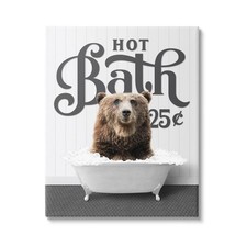 Bath Bear Canvas Wall Art by Lettered and Lined